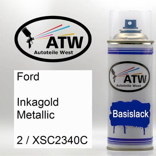 Ford, Inkagold Metallic, 2 / XSC2340C: 400ml Sprühdose, von ATW Autoteile West.